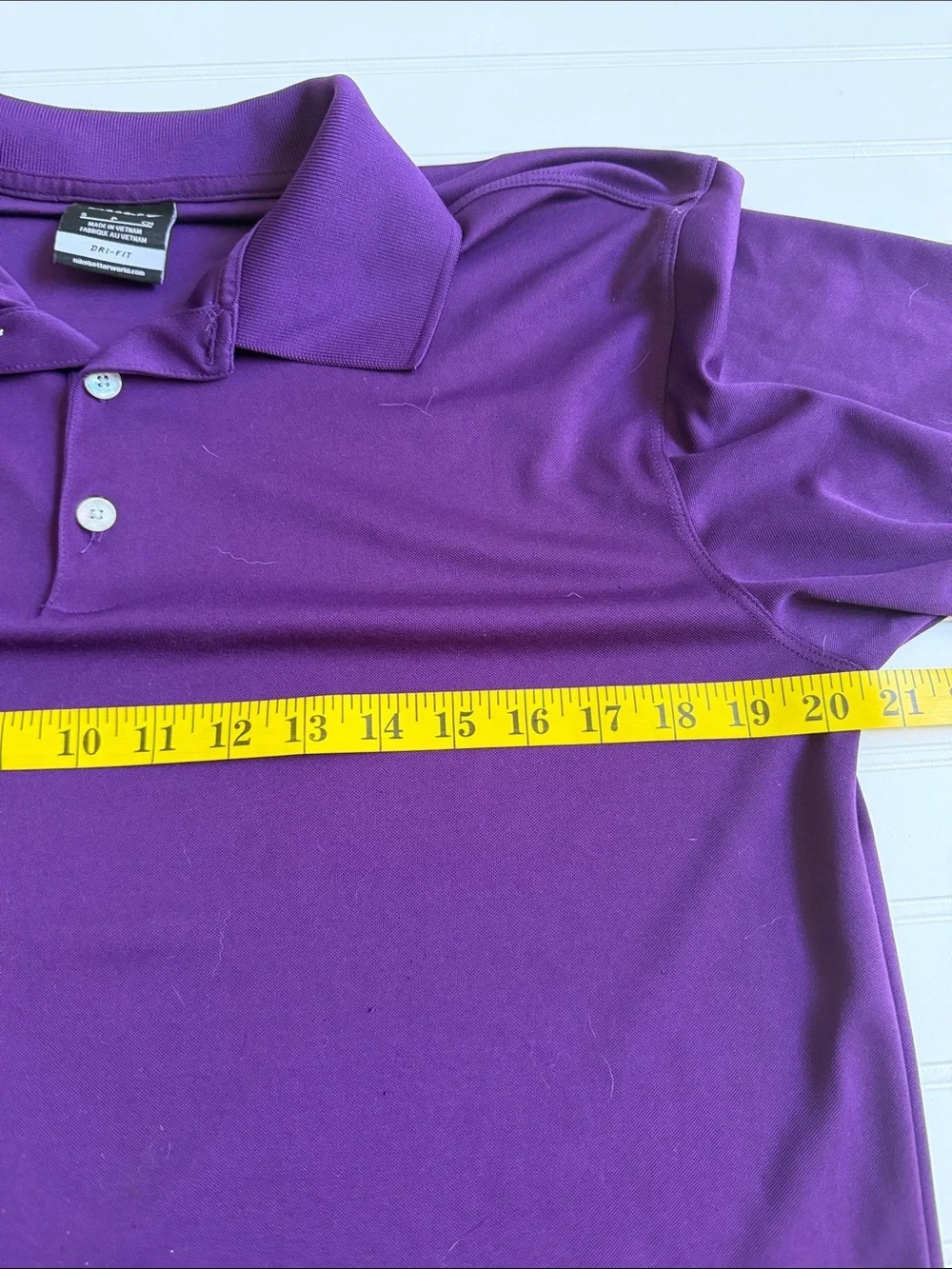 (342)Nike Men’s Purple Polo Shirt with White Buttons